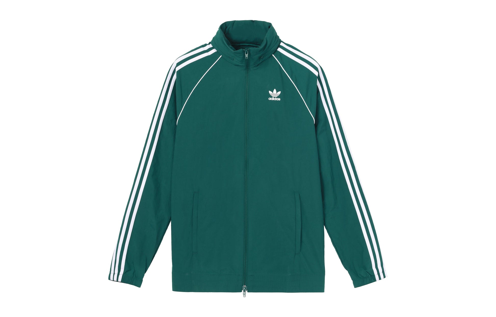 Men's adidas originals Logo Colorblock Stripe Sports Jacket Green CW1311