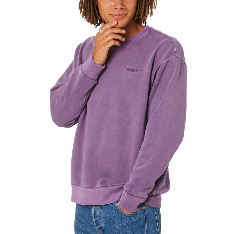 Men's Levis Round Neck Embroidered Long Sleeves Dark Purple 87466-0001