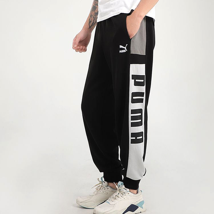 PUMA Retro Block Sweatpant 'Black White Grey' 530714-01