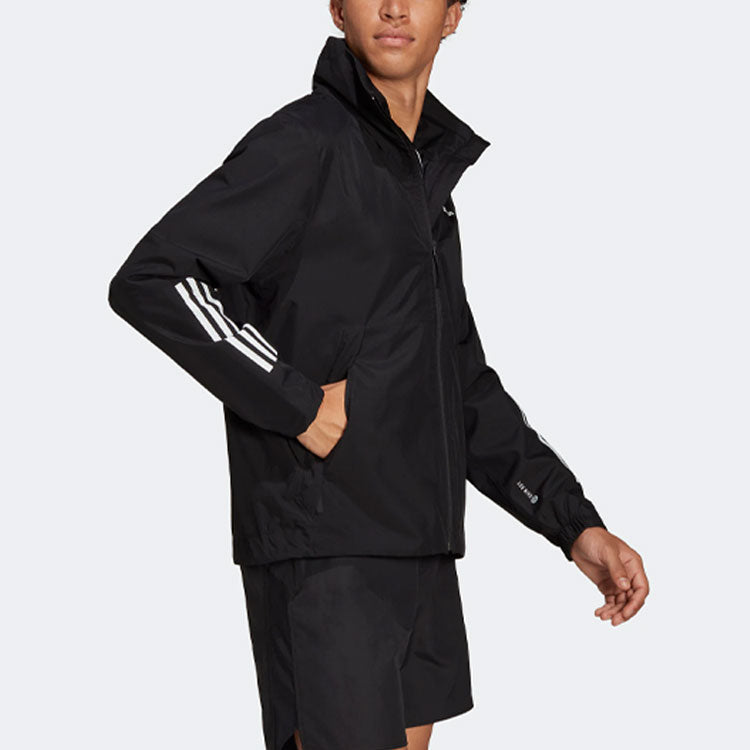 Men's adidas Bsc 3s R.r Jkt Sports Storage Simple Hooded Jacket Black H65773