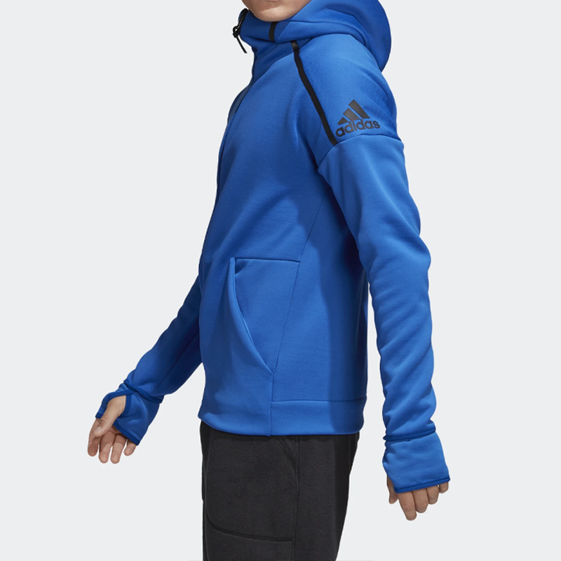 Men's adidas Logo Blue Hooded Jacket EB5237