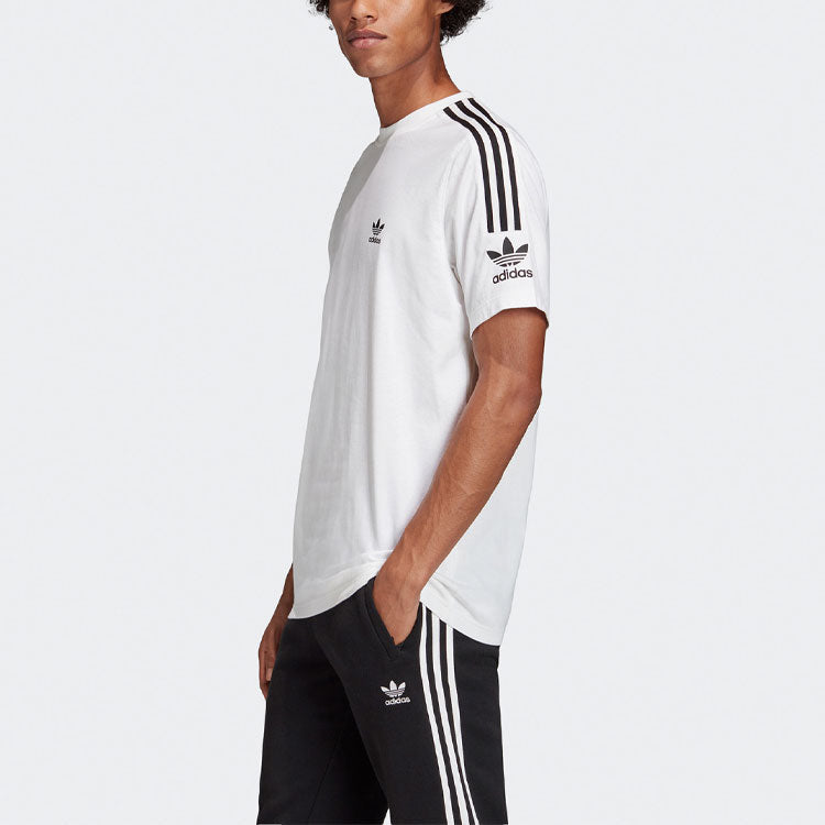 adidas originals Tech Tee Contrasting Colors Round Neck Sports Short Sleeve White FT8752