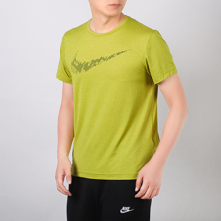 Nike Dri-Fit Printing Training Tops Short Sleeve Green CJ4634-222