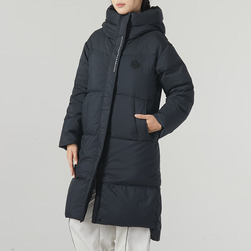 (WMNS) Skechers Casual Long Down Jacket 'Black' P423W030-0018