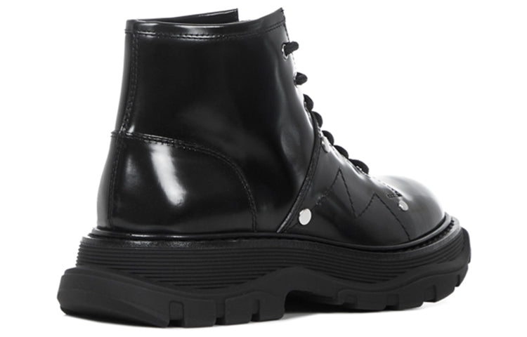Alexander McQueen Ankle Leather Boot 'Black' 595469WHZ811081