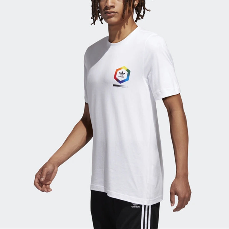 adidas originals Spectrum Tee Sports Printing Round Neck Short Sleeve White ED6927