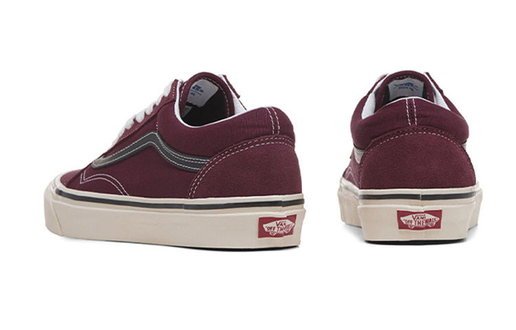 Vans Old Skool Wear-resistant Non-Slip Retro Low Tops Casual Skateboarding Shoes Deep Red VN0A38G221T