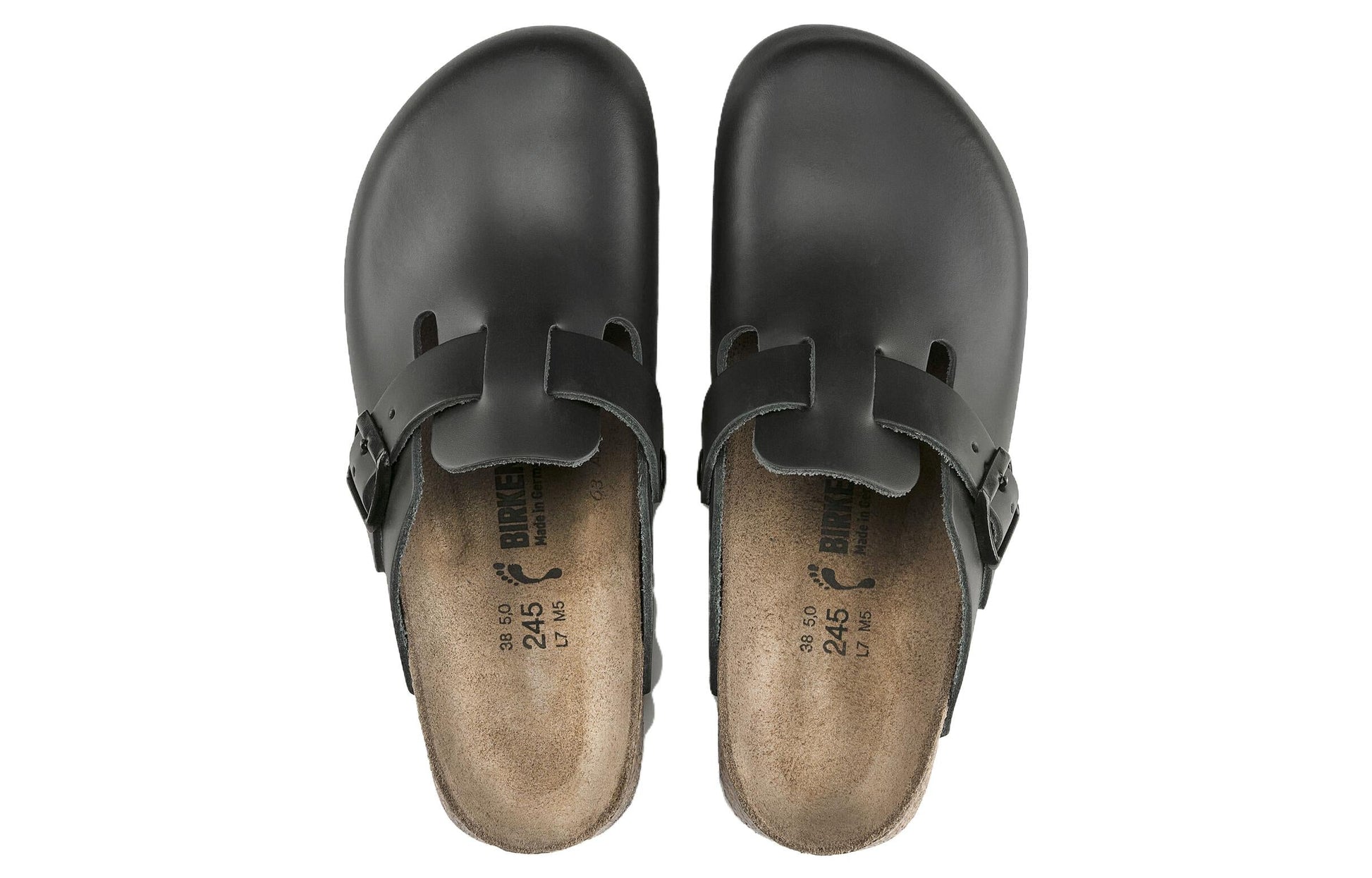 Birkenstock Boston Super Grip Leather Narrow Fit 'Black' 0060194