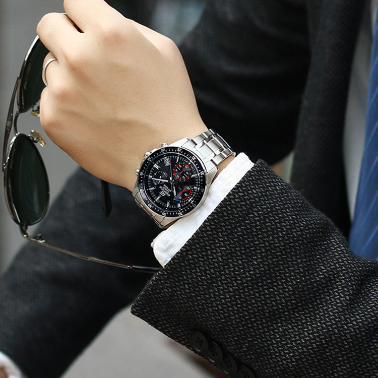 CASIO EDIFICE Waterproof Stainless Steel Strap Mens Red Analog EFV-540D-1AVUPR