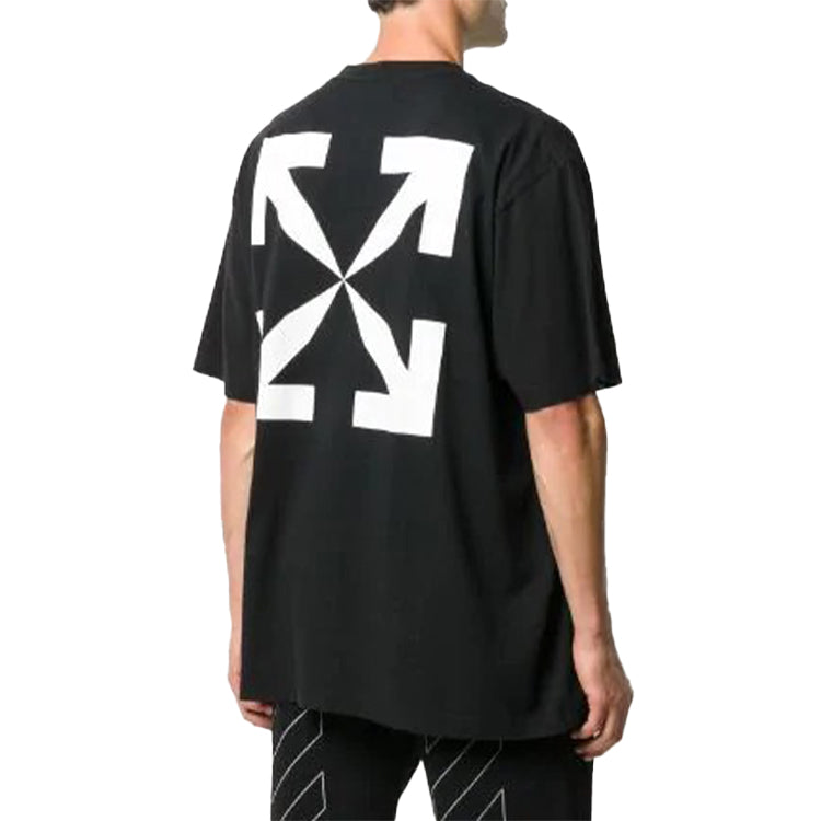 Off-White Chest Painting Printing Short Sleeve Black OMAA038F20FAB0151001