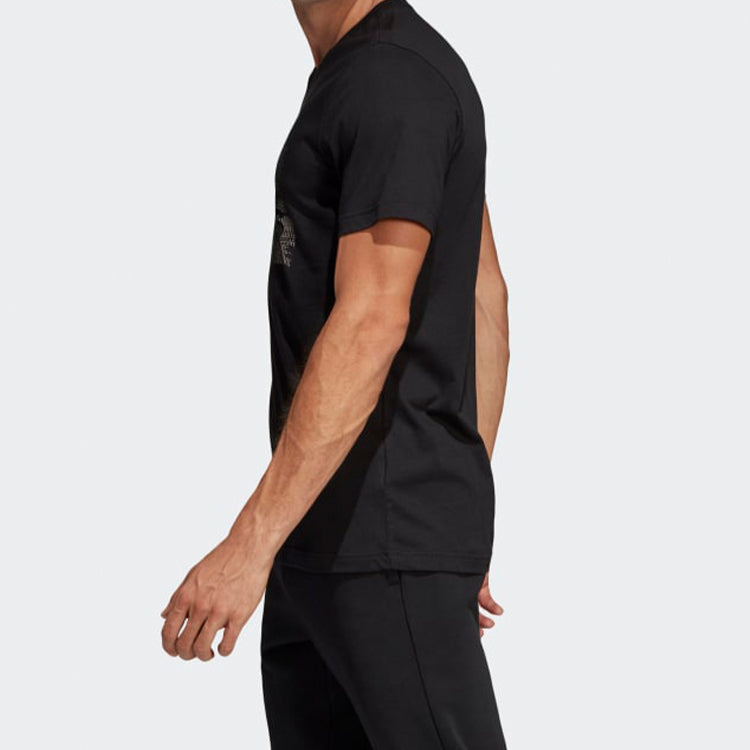 adidas Training Sports Logo Round Neck Short Sleeve Black DV3080