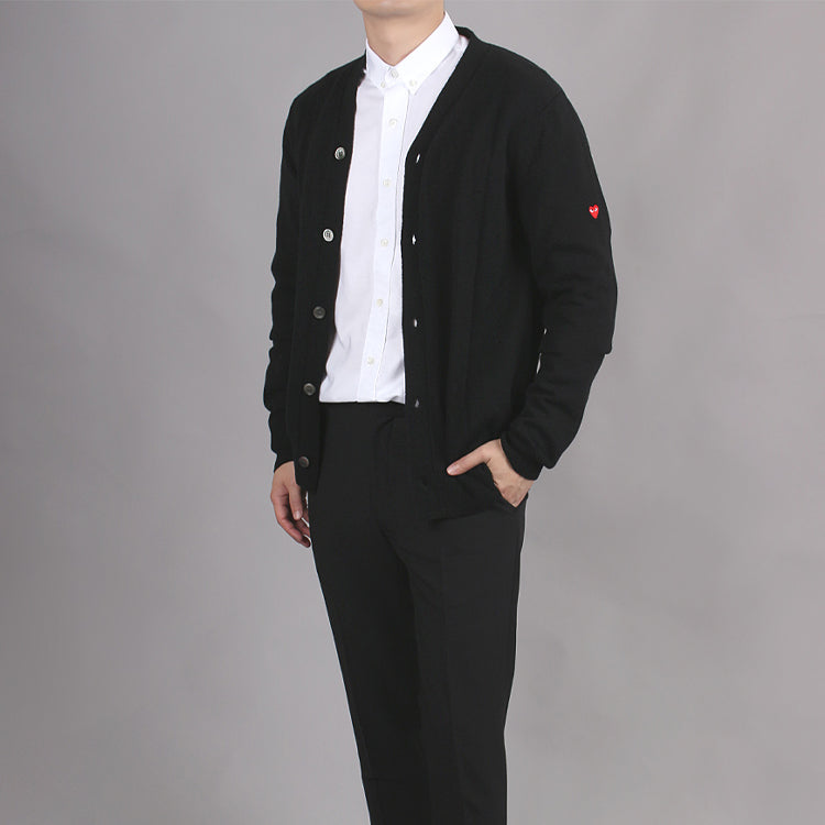 COMME des GARCONS PLAY Small Heart Cardigan 'Black' AZ-N042-051-1