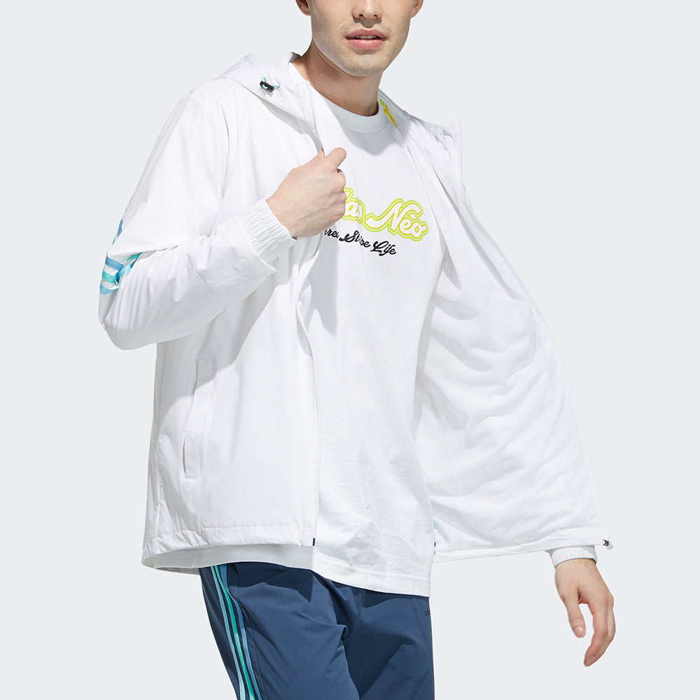 adidas neo M Fav 3s Wb 2 Contrasting Colors Sports Hooded Jacket White GP5660