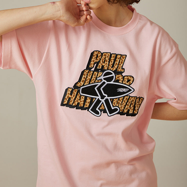 PJ's Vigor Leopard print Alphabet Pattern Short Sleeve Unisex Pink 20SSTS1018-P