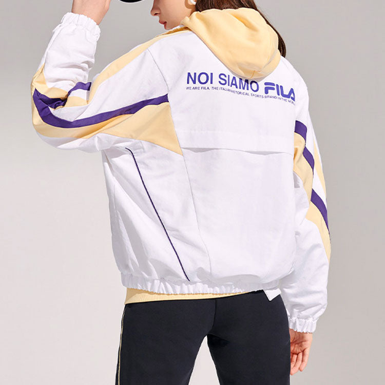 FILA FUSION Logo Printing Contrasting Colors Stand Collar Sports Jacket Yellow T11W111701F-YE