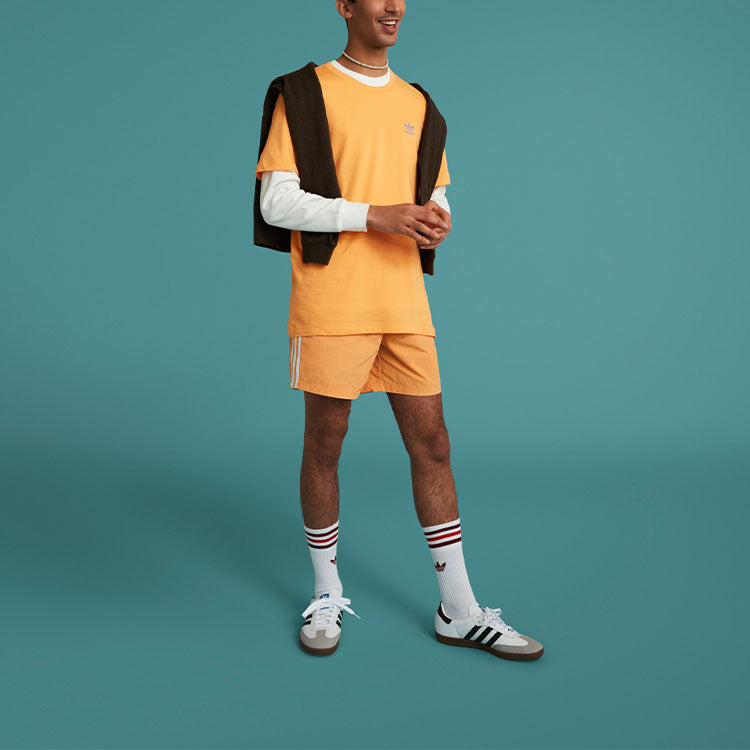 adidas originals Stripe Causual Sports Short Pant Male Orange/Yellow GN3525