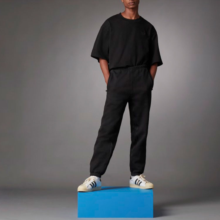 adidas originals Blue Version Series Solid Color Casual Sports Long Pants Black H23150