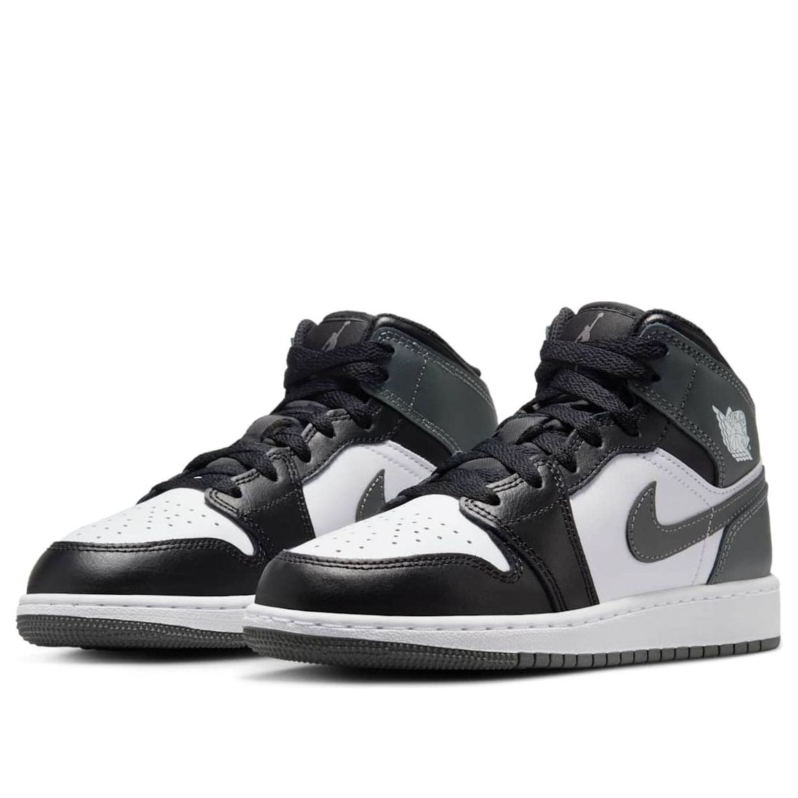 (GS) Air Jordan 1 Mid 'Black White Iron Grey' DQ8423-001