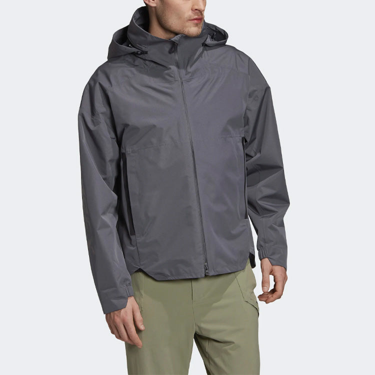 adidas Terrex Myshelter Outdoor hooded Casual Sports Jacket Gray FS7538