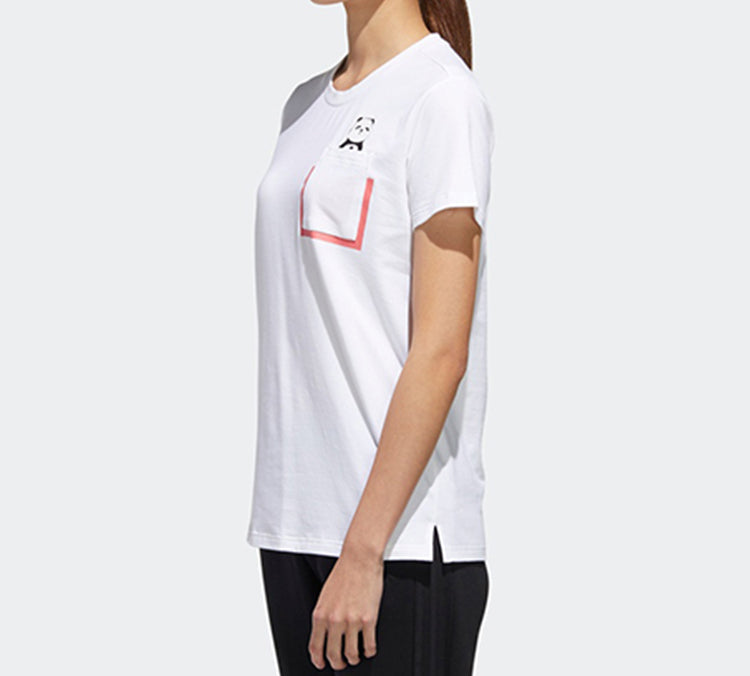 (WMNS) adidas Panda Pocket Tee Sports Stylish Short Sleeve White GL5645