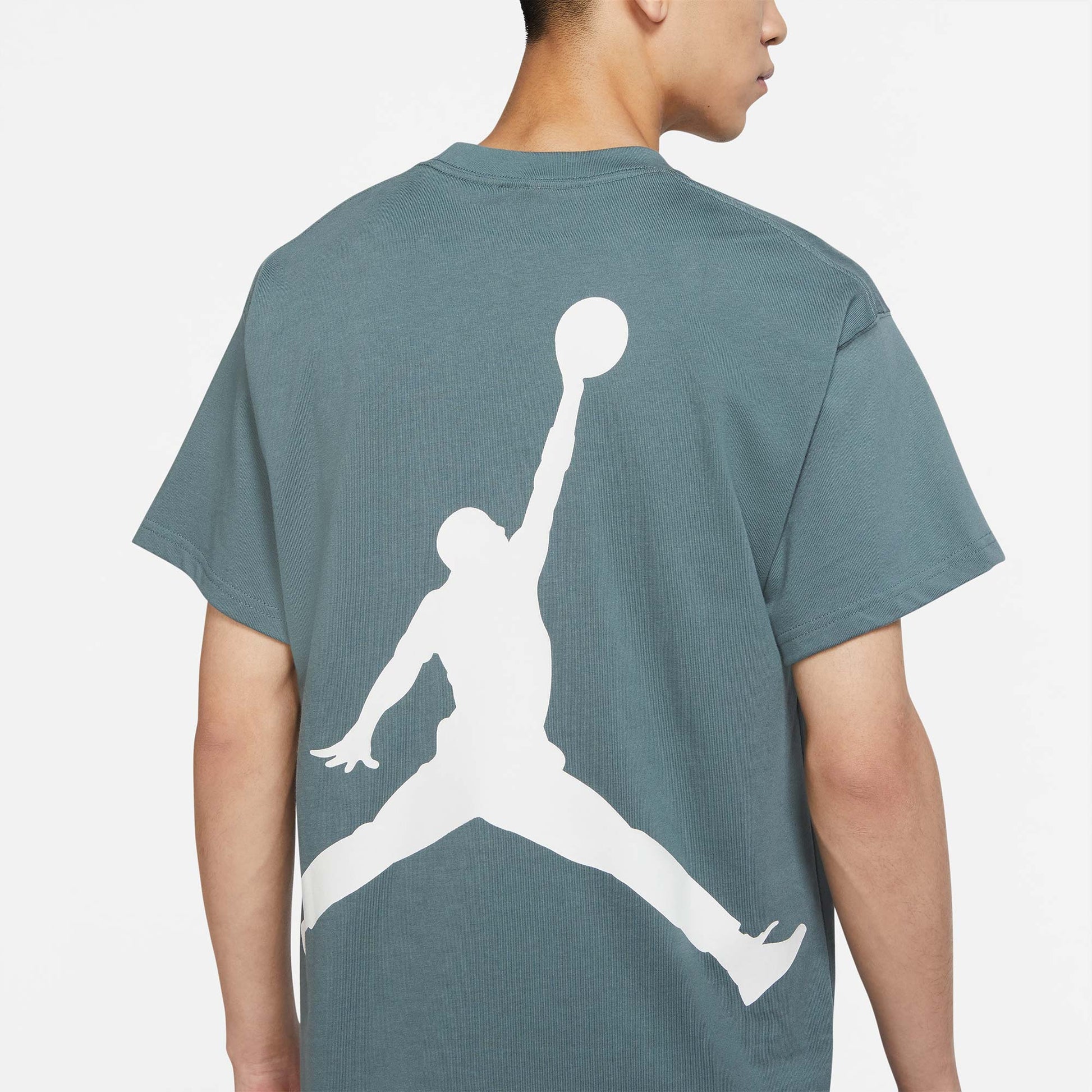Air Jordan Large Logo Sports Round Neck Short Sleeve Green DQ4960-387