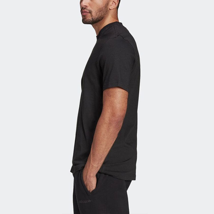 Men's adidas originals Solid Color Alphabet Logo Printing Straight Short Sleeve Japanese Version Black T-Shirt HM2660