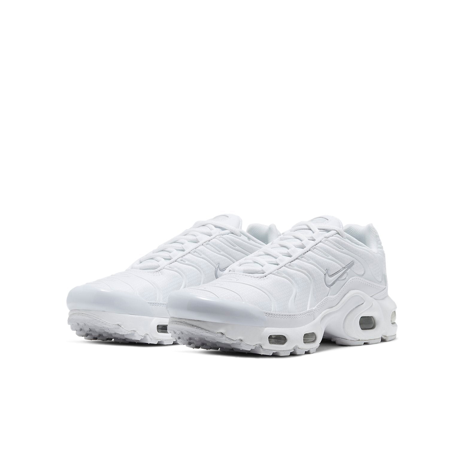 (GS) Nike Air Max Plus 'White Metallic Silver' CW7044-100