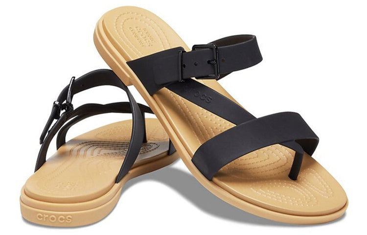 (WMNS) Crocs Minimalistic Cozy Sports Slippers Black Brown 206108-00W