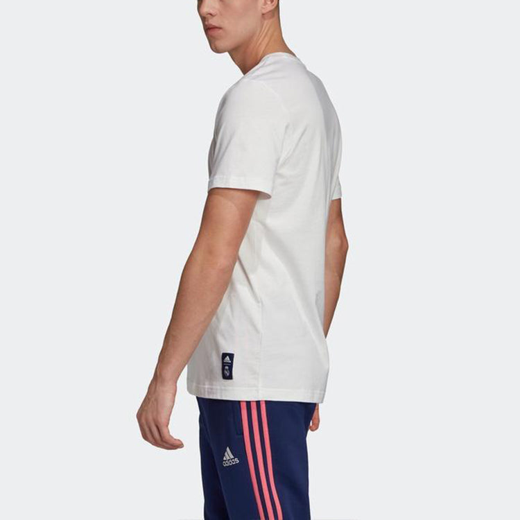 adidas Real Madrid Casual Sports Round Neck Short Sleeve White GH9987