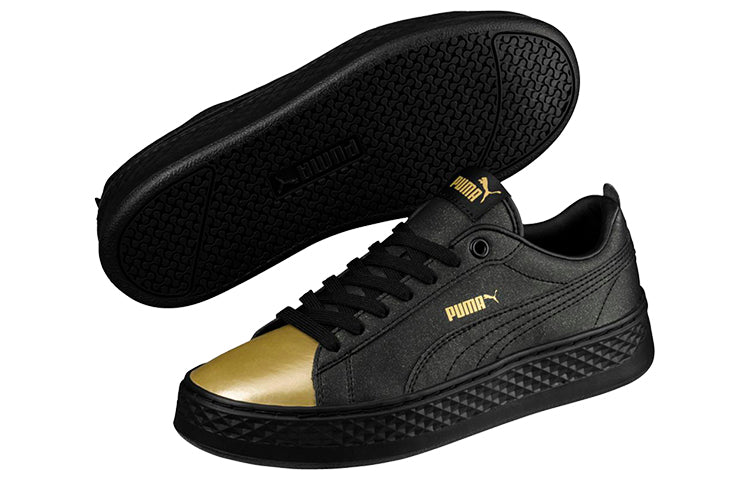 (WMNS) PUMA Smash Platform Lx Black/Gold 366927-02