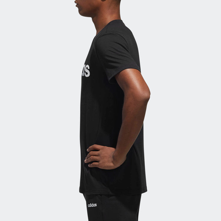 adidas neo Alphabet Logo Short Sleeve Black DW7911