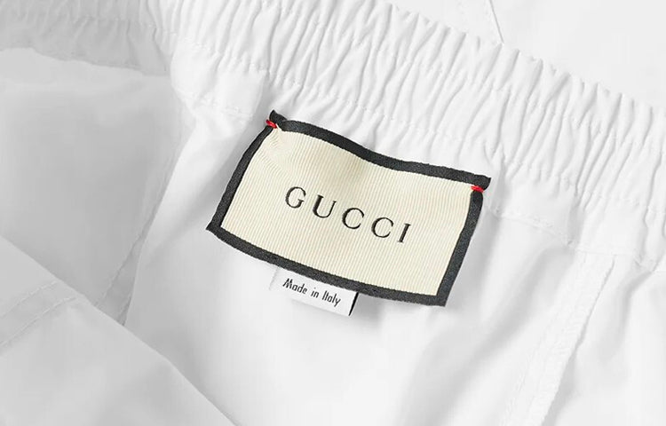 Gucci Label Cotton Canvas Trousers Casual Pants For Men White 604171-XDAX3-9061