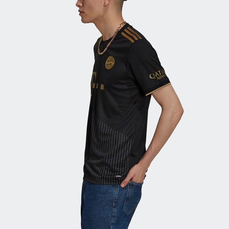 adidas Bayern Munich Away Fan Edition Sports Short Sleeve Jersey Black GM5317