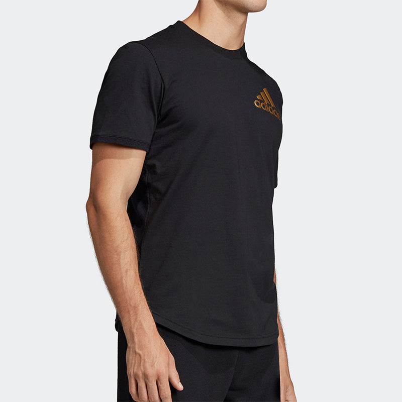 adidas Training Sports Solid Color Short Sleeve Black EB7566