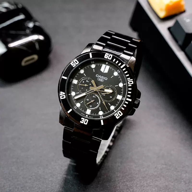 Casio Dress Classic Minimalistic Analog Watch 'Black White' MTP-VD300B-1E