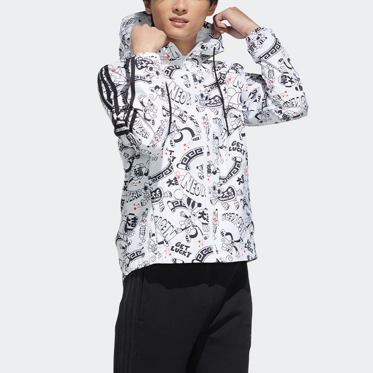 adidas neo M Art Wb limited Printing Sports Jacket White GF7097