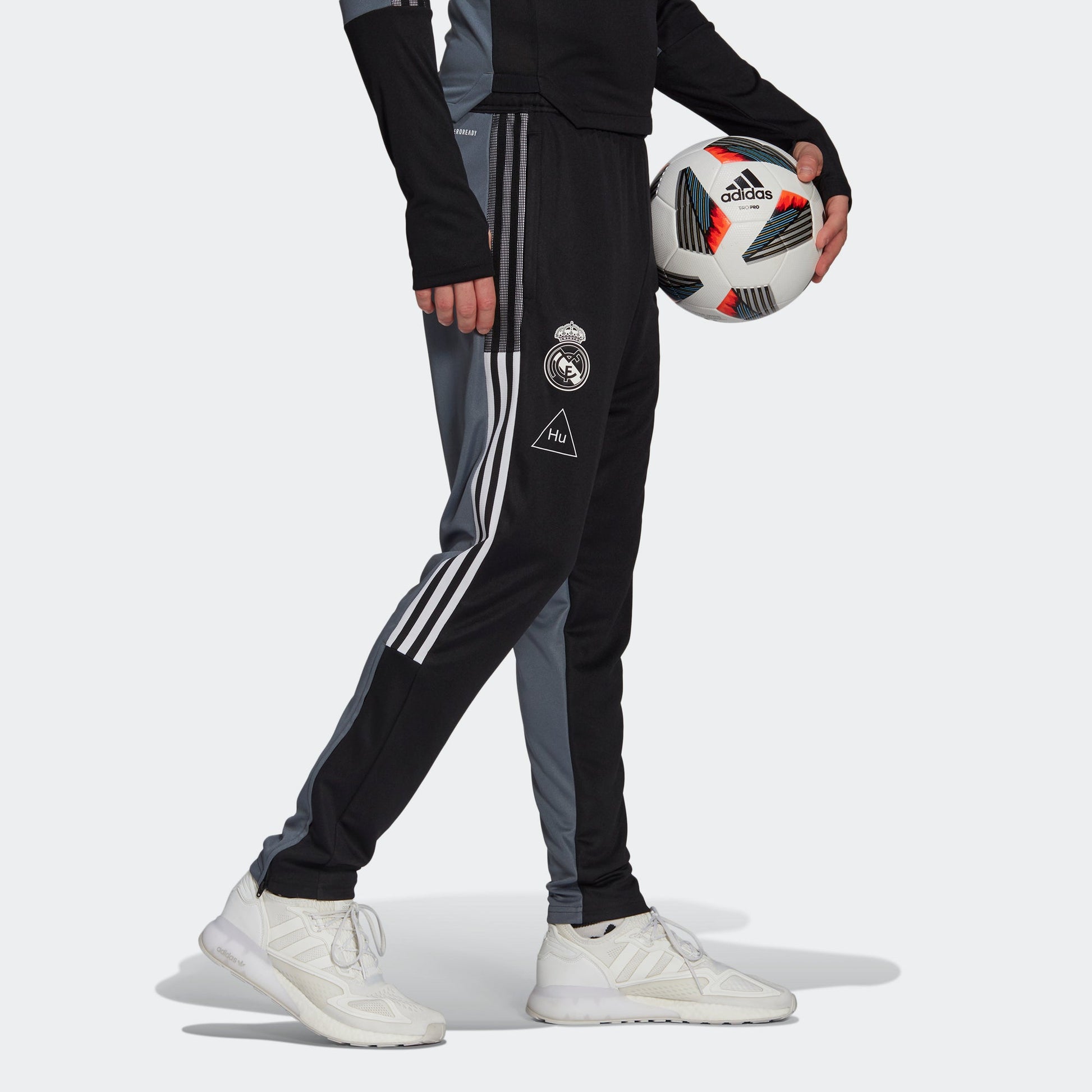 adidas x Crossover Real Hu Tr Pnt Real Madrid Soccer/Football Colorblock Sports Long Pants Black GK7845