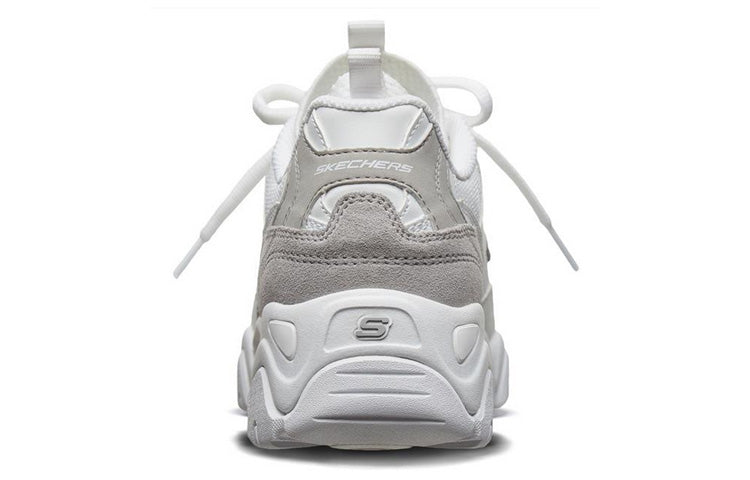 (WMNS) Skechers D'Lites 2.0 Low-Top Running Shoes White/Grey 88888375-WHT