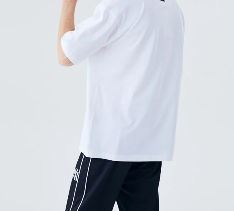MLB NY/LA New York Yankees Basic Big Logo Printing Sports Round Neck Short Sleeve Unisex White 31TS09031-50W