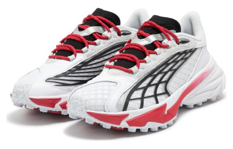 (WMNS) PUMA Spirex Motogame Sneakers 'White Red Silver Mist' 397272-01