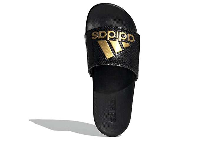 (WMNS) adidas Adilette Comfort Slide 'Black Gold Metallic' GZ5897