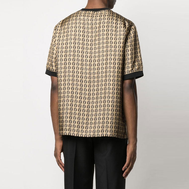 FENDI Logo Printing Short Sleeve Unisex Yellow FY1021AFROF0UNT
