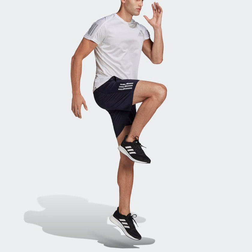 adidas Colorblock Stripe Sports Training Woven Shorts Navy Blue HB7455