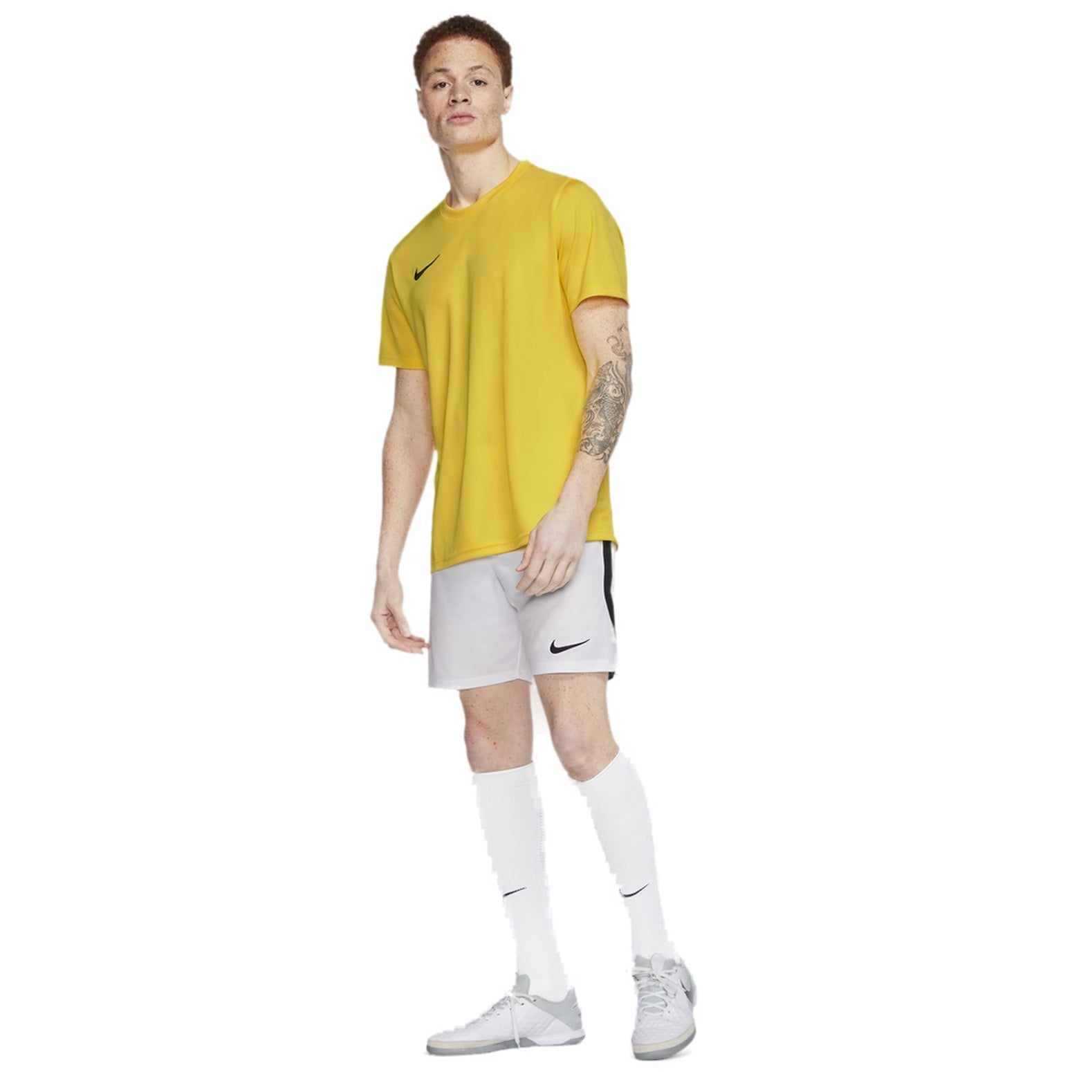 Men's Nike Dri-FIT Logo Printing Round Neck Pullover Short Sleeve Us Edition Yellow T-Shirt BV6708-719
