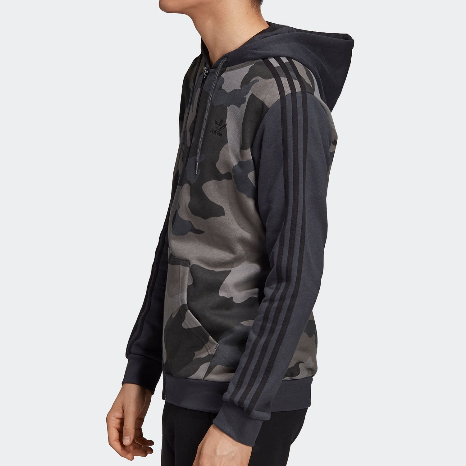 adidas Originals 'Camo' Full Zip Hoodie 'Carbon' ED7073