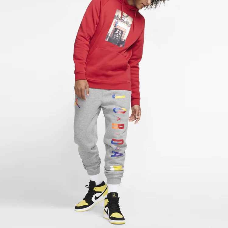 Air Jordan Jumpman Chimney Printing Fleece Pullover Red CT4886-687