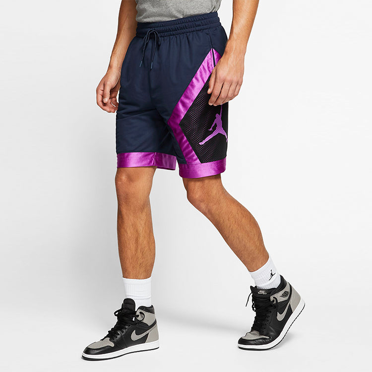 Air Jordan Jumpman Diamond Quick Dry Mesh Splicing Basketball Shorts Navy Blue AV3207-451