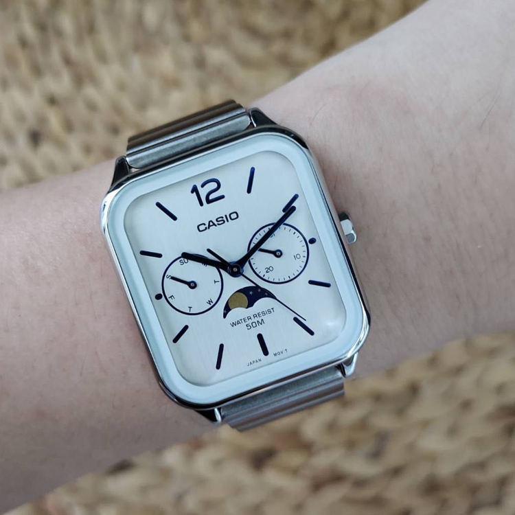 CASIO Monophase Quartz Stainless Steel 'White Silver' MTP-M305D-7AV