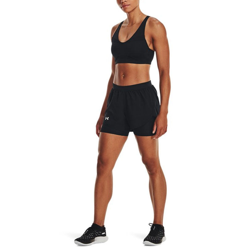 (WMNS) Under Armour Fly-By Elite 2IN1 Shorts 'Black' 1369768-002