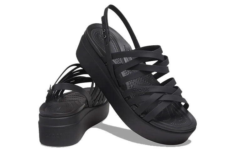 (WMNS) Crocs Brooklyn Strappy Black Sandals 206751-001